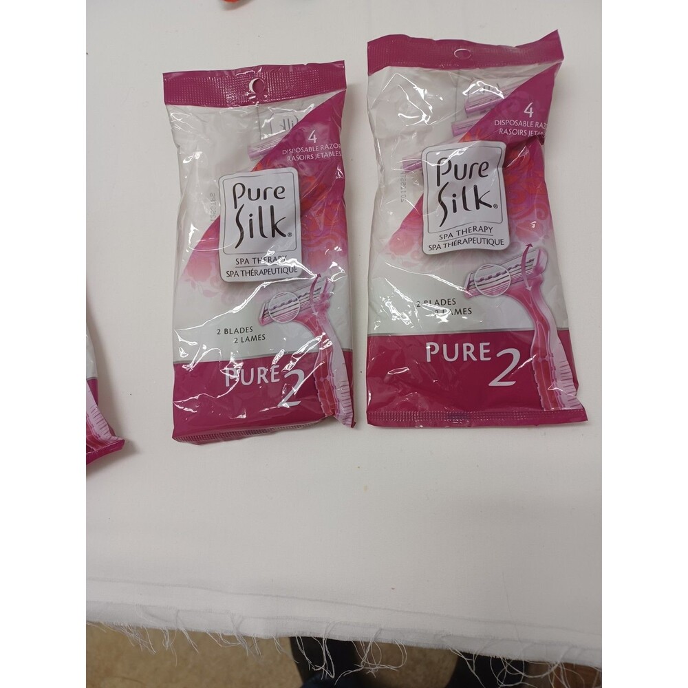 SET OF 2 Pure Silk Spa Therapy Women's Razors 8 Total Disposable Pink